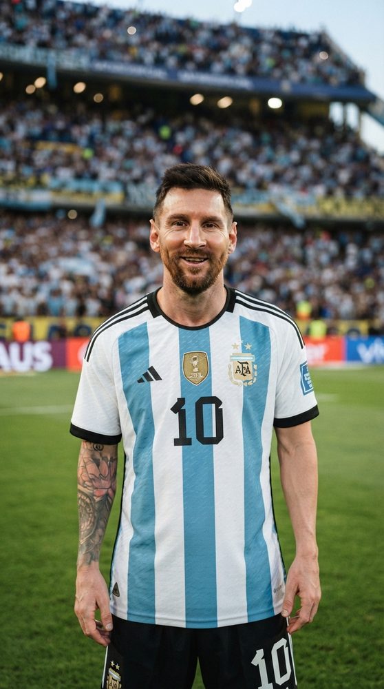 Lionel Messi in the Argentina No. 10 shirt